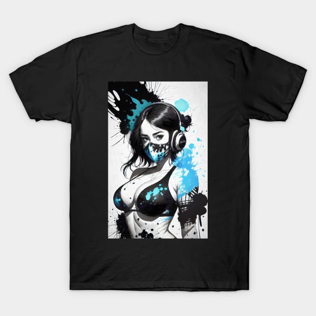 Ink Style Hot Lady T-Shirt by Voodoo Production